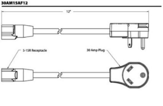 Picture of 30AM15AF12 SouthWire Corp. Power Cord Adapter