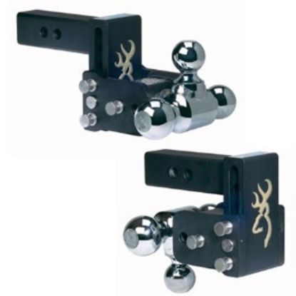 Picture of B&W Hitches Tow & Stow Browning Model 8 Class IV 2" 10K 5" Drop x 5-1/2" Lift Triple Ball Mount TS10048BB 95-5056            