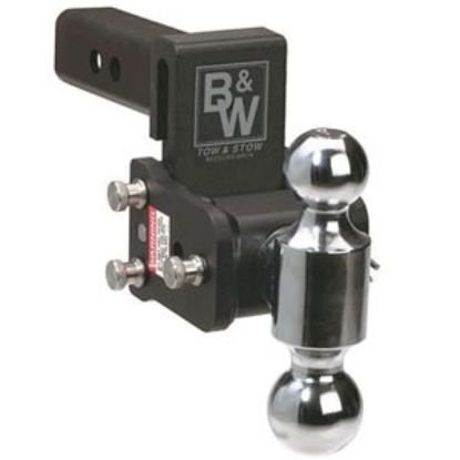 Picture of B&W Hitches Tow & Stow Model 12 Class IV 2" 10K 9" Drop x 9-1/2" Lift Double Ball Mount TS10043B 14-3309                     