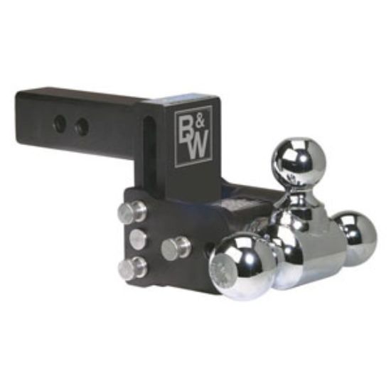 Picture of B&W Hitches Tow & Stow Model 8 Class IV 2" 10K 5" Drop x 5-1/2" Lift Triple Ball Mount TS10048B 14-3340                      