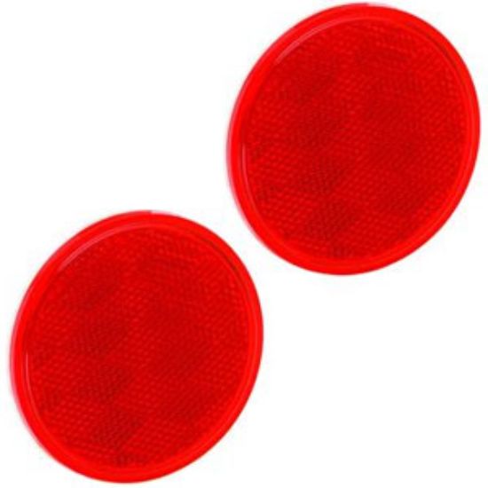 Picture of Bargman  3-3/16" Round Red Stick-On Reflector 74-38-010 69-8422                                                              