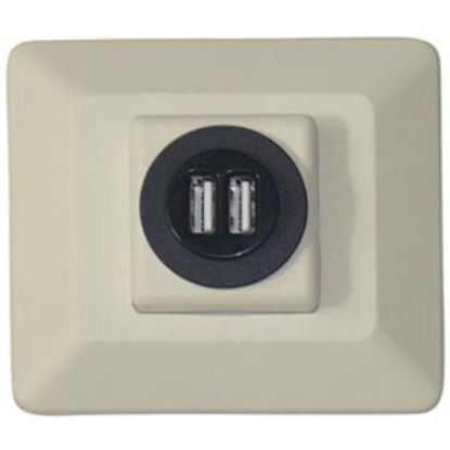 Picture of Diamond Group  Almond Dual 12V USB Power Port Socket DG61032VP 19-1678                                                       