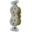 Picture of Diamond Group  Ivory 125V/ 15A Indoor/ Outdoor Dual Receptacle DG0VVP 19-0619                                                