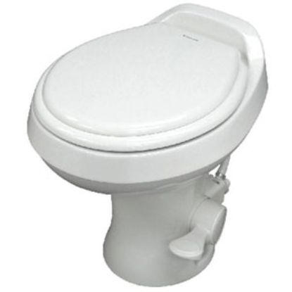 Picture of Dometic 300 Series White 18" Pedal Flush Permanent Toilet 302300071 12-0016