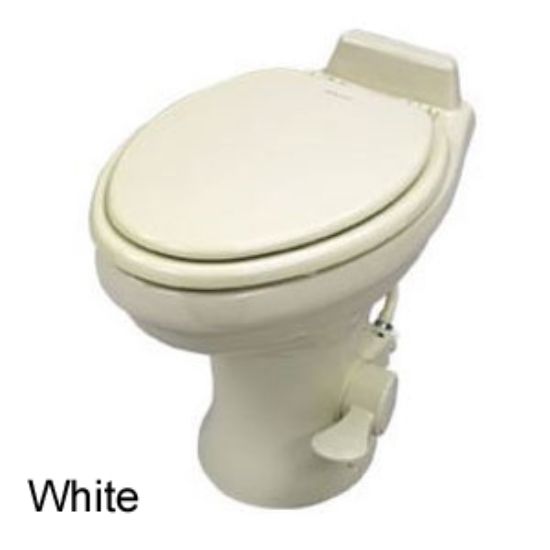 Picture of Dometic 320 Series White 14" Pedal Flush Ceramic Permanent Toilet 302321681 12-0048