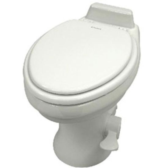 Picture of Dometic 320 Series White 18" Pedal Flush Ceramic Permanent Toilet 302320081 12-0011