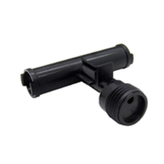 Picture of Dura Faucet  Black Straight Tee Shower Head Diverter w/ Vacuum Breaker DF-RK900-BK 10-9028                                   