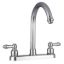 Picture of Dura Faucet  Nickel w/Teapot Handles Hi Rise 8" Kitchen Faucet DF-PK340L-SN 10-1303                                          