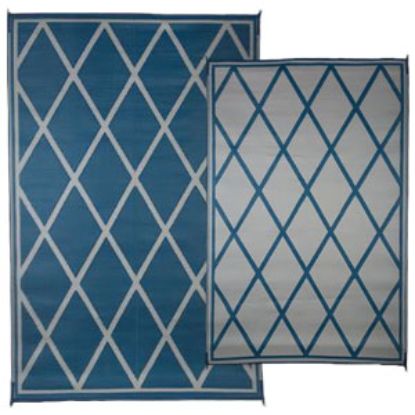Picture of Faulkner  12'L x 9'W Blue/ Ivory Polypropylene Reversible Camping Mat 68912 01-1195                                          