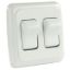Picture of JR Products  White 125-250V/ 16A SPST Double Rocker Switch w/ Bezel 12015 19-0173                                            
