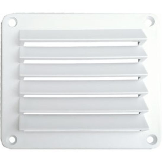 Picture of Leisure Time  White ABS 5" Square Wall Vent w/ Fixed Louvers DV55W 22-3555                                                   