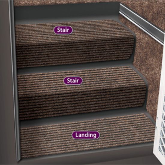 Picture of Prest-o-Fit Step Huggers (R) 23-1/2"L x 10"W Sierra Brown Step Rug for Landing Steps 5-3091 04-0449                          