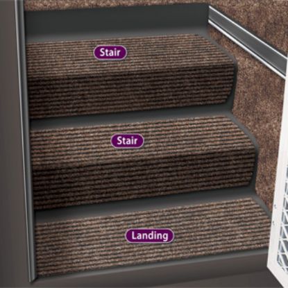 Picture of Prest-o-Fit Step Huggers (R) 23-1/2"L x 8"W Sierra Brown Step Rug for Landing Steps 5-1091 04-0445                           