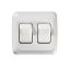 Picture of RV Designer  White SPST Double Rocker Switch w/Bezel for Entry Step S533 19-2479                                             