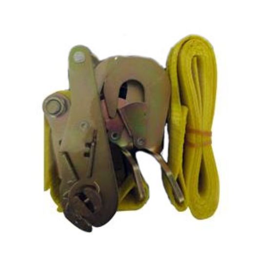 Picture of Trail FX  2" x 7' Yellow Ratchet Tie Down Strap w/Twisted Snap Hook A12031Y 25-6841                                          