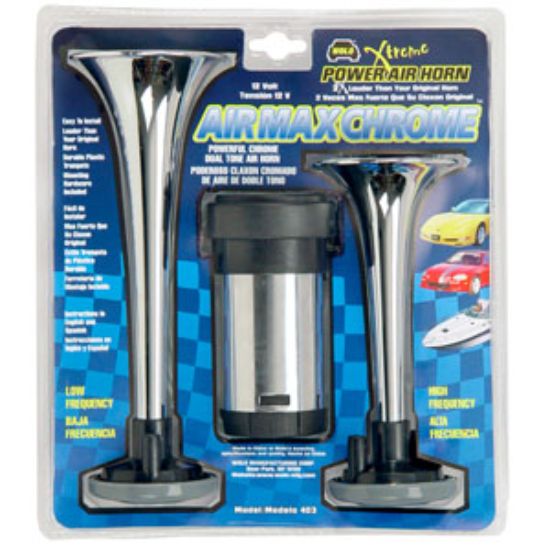 Picture of Wolo Air Max (R) 2-Pack Chrome Air Horn 403 71-0033                                                                          