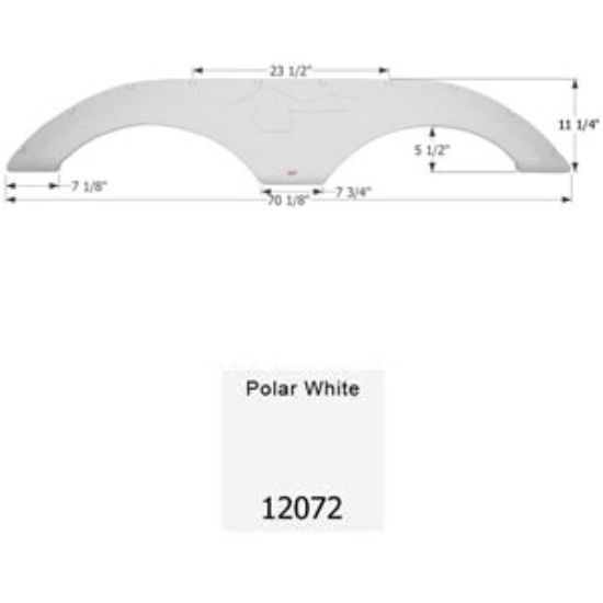 Picture of Icon  Polar White Tandem Axle Fender Skirt For Forest River Brands 12072 15-0493                                             