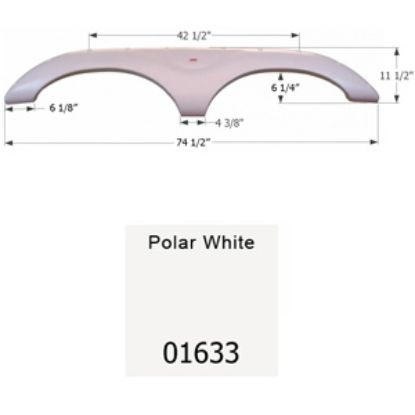 Picture of Icon  Polar White Tandem Axle Fender Skirt For Keystone Brands 01633 15-1631                                                 