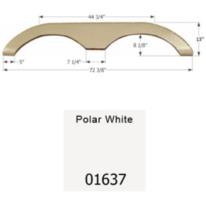 Picture of Icon  Polar White Tandem Axle Fender Skirt For Keystone Brands 01637 15-1632                                                 